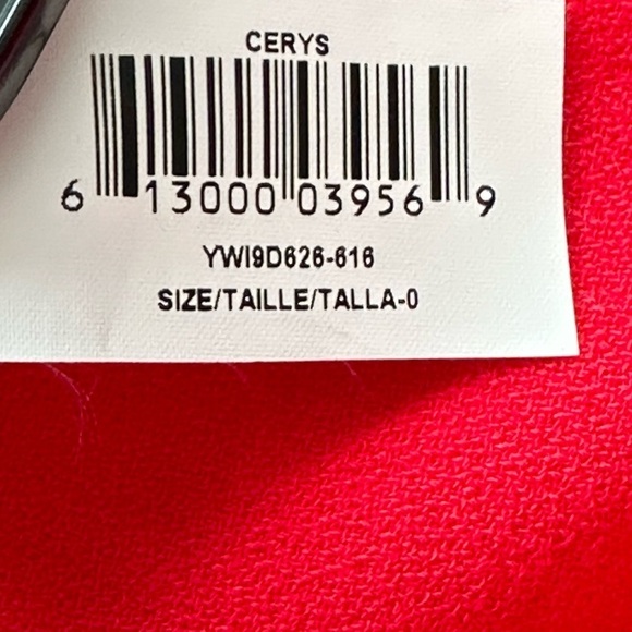 BCBG MaxAzria Cerys Peplum Jumpsuit lipstick red, V Neck Sleeveless Size  0 NWT - Picture 9 of 12